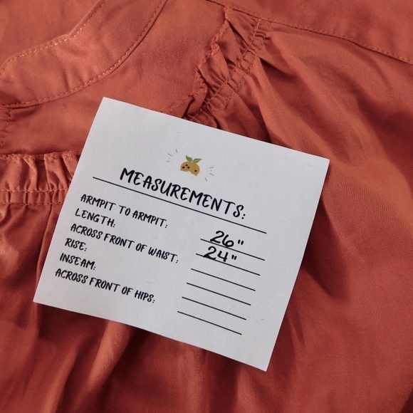 NWT!! JOIE Barrian Warm Spice Orange Peasant Top Blouse Tie Neck X-Small - Picture 14 of 14